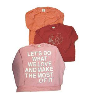 LOT 3 Zara Girls Pullover Sweaters Pink Red Size 11-12